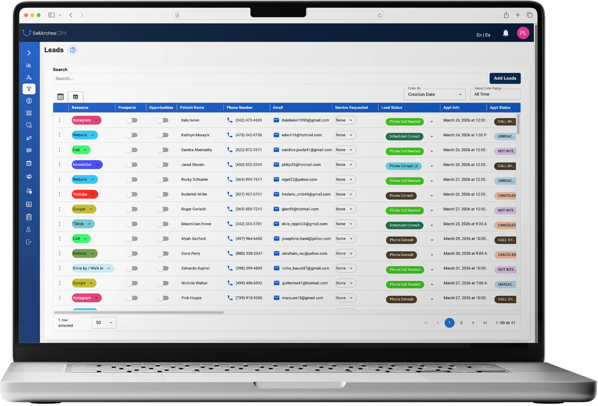 SellArches Dashboard en Laptop