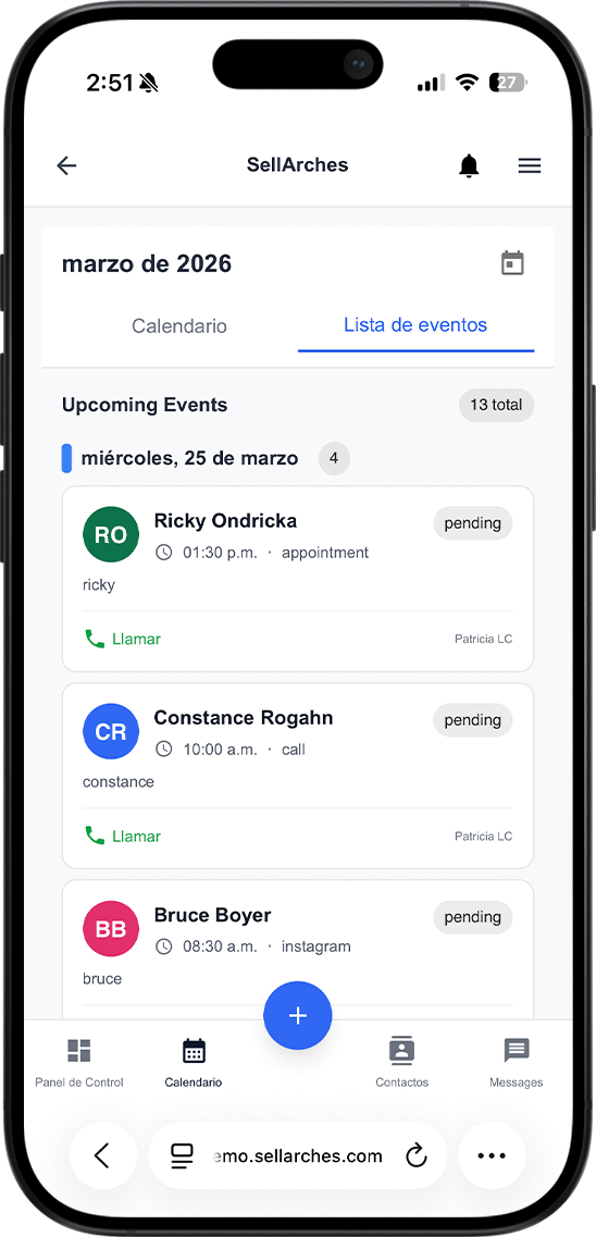 Dashboard Calendario